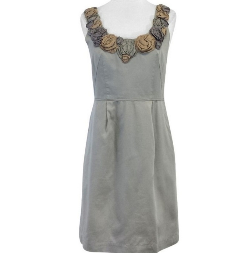 NEW Anthropologie Baraschi grey floraldetail dress